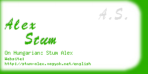 alex stum business card